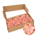 Pink preserved hydrangea dried flowers DIY floral material in gift box with window detail. - Orange