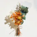 Mini preserved dried flower bouquet orange rose corsage for holiday gift wedding decor floral arrangement - (One Bundle) / ANWHQ-015