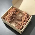 Colorful dried baby's breath flowers in box for DIY crafts, party gifts, wedding and home decor. - Brown 50 Stems