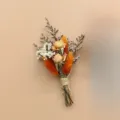 Mini dried flower bouquet orange preserved flowers small gift box decoration wedding accessory - Orange Series