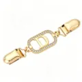 Gold rhinestone letter D sweater clip stylish shawl cardigan collar fastener accessory - Gold Letter D