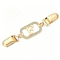 Gold rhinestone letter F sweater cardigan clip shawl pin dress waist tightener accessory - Gold Letter F