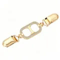 Elegant rhinestone letter sweater clip with crystal gold metal design for shawl and dress 1pc - Gold Letter I