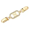 Gold tone rhinestone letter N sweater clip shawl scarf clasp dress waist tightening fashion accessory for women - Gold Letter N