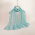 Elegant mint green sequin scarf for women, lightweight shiny shawl for spring and autumn fashion. - 70*170cm / Emerald Green