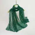 Green sequin scarf for women, lightweight shiny shawl and wrap for autumn spring fashion wear. - 70*170cm / Green