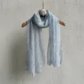 Elegant sheer sequin scarf for women, shimmering metallic shawl wrap for spring and autumn fashion. - 70*170cm / Light Gray