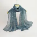 Women sparkly pleated gauze scarf, European style fashion shiny spring autumn warm wrap. - 70*170cm / Dark Gray Sequin Headscarf