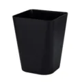 Papelera negra de plástico moderna, cubo de basura abierto para oficina y hogar. - Negro