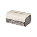 Wandmontierter transparenter Kosmetikbox Halter lochfreier Toilettenpapier-Organizer Bad - Cremegrau