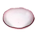 Rosa Kristall Kunststoff Obstschale Gekraeuselte transparente Snackteller Variante Neu - Rosa