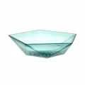 Transparente blaue geometrische Plastikobstschale, dicke PET-Bonbonschale für zu Hause. - Grün
