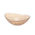 Bernsteinfarbene Kunststoff Obstschale mit Gittermuster, moderne Snackschale Variante. - S / Gelb