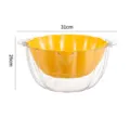 Plastik Doppelschicht Abtropfkorb Kueche Obst Waschschuessel gelb transparent Sieb 31x26cm - Gelb