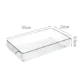 Transparent plastic refrigerator storage box kitchen food organizer container 37x21cm - Low Model Without Lid / 37x21x6.5cm / Clear