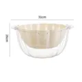 Plastik doppelstufige Abtropfkorb, kreative Obstwaschschuessel fuer Kueche und Wohnzimmer. - Beige
