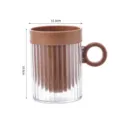 Plastik Zahnbürstenbecher mit rundem Griff, einfacher Haushalts-Mundwasserbecher in Braun. - Kaffeebraun