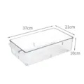 Clear plastic storage box for refrigerator and kitchen organization 37x21x10cm - High Model Without Lid / 37x21x10cm / Clear