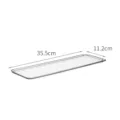 Clear transparent plastic refrigerator storage tray organizer, dimension 35.5x11.2cm for kitchen. - Narrow Lid / For Narrow Model / Clear
