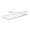 Clear transparent plastic refrigerator food storage tray variant measuring 35.5x21.3 cm - Universal Lid / Universal For Low/High / Clear