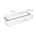 Clear plastic fridge organizer bin with lid, 37x10.2x10cm kitchen storage container. - Narrow With Lid / 37x10.2x10cm / Clear