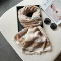 Bufanda de lino y algodón con estampado étnico retro paisley para mujer, chal de viaje elegante. - 90*180cm / Caqui