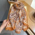 French vintage style women scarf with classic paisley print, elegant and versatile accessory. - Style 3