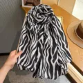 French vintage black and white zebra print women scarf chic fashion neck wrap shawl - Style 1