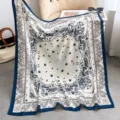 90cm Fischgrätmuster Blumen Druck Quadratischer Schal Damen Elegantes Tuch Fruehling - Farbe 31