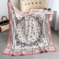 Blumenmuster Paisley Quadrat Seidenschal 90cm elegante Fruehling Sommer Damen Tuch - Farbe 30