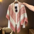Vintage ethnic style oversized shawl scarf, comfortable fabric breathable travel sun protection wrap - Pink