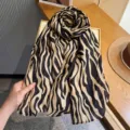 Women fashion zebra print silk scarf, elegant lightweight neck ribbon for daily wear. - Style 5