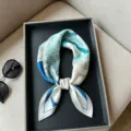 Luxury pure silk small square scarf for women, elegant summer sun protection neckerchief. - RT#4