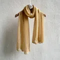 Solid color pleated long scarf women lightweight hijab versatile elegant fashion shawl golden - 70x180cm / Khaki