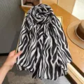Black and white zebra print scarf stylish long neckerchief fashion women accessory soft - Style 8