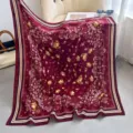 Elegantes 90cm burgunderrotes Vintage Blumenmuster Quadratstuch Schal für elegante Damen. - Farbe 16