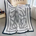 Luxus weiß schwarz Reitsport Kette Druck Quadrat Schal elegante Tuch Damen Frühlingsmode - Farbe 19
