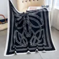 Schwarz-weiße Seiden-Quadrat-Schal mit klassischem Reiterketten-Druck, 90cm Damen-Tuch. - Farbe 20