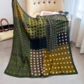 Seidenes Quadratisches Tuch mit stilvollem Polka-Dot-Patchwork-Design, eleganter Damenschal. - Farbe 25