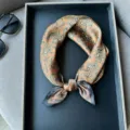 Luxury silk square scarf for women, elegant paisley design, versatile fashion neckerchief. - RT#31