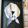 Elegant mulberry silk square scarf for women, lightweight floral neckerchief accessory. - RT#42