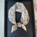 Silk square scarf small neckerchief, vintage animal print elegant fashion style variant - RT#49