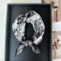 Black and white silk small square scarf fashion neckerchief 53x53cm summer elegant - RT#66