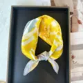 Mulberry Silk Scarf Yellow Floral 53x53cm Square Neckerchief Summer Sun Protection Chic - RT#68