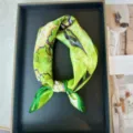 Green silk square scarf for women, elegant 53cm mulberry silk neckerchief, stylish summer accessory. - RT#71