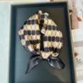 Silk scarf for women, elegant chain print square neckerchief, stylish summer accessory. - RT#98