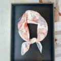 Elegant silk square scarf for women with chic marine print, perfect for summer sun protection. - RT#87
