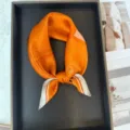 Mulberry silk square scarf 53x53cm orange silk neckerchief elegant summer fashion accessory - RT#61