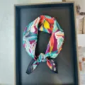 Pure mulberry silk small square scarf for women, fashionable floral print neckerchief. - RT#81