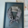 Pure mulberry silk square scarf for women, elegant geometric paisley neckerchief styling. - RT#90